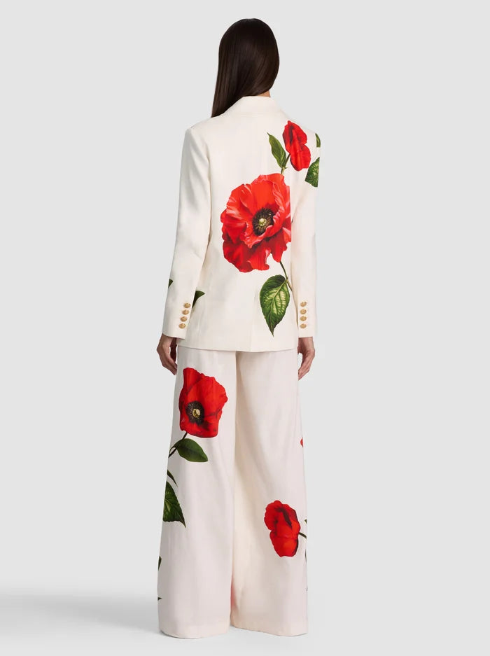 Elna Slim Long Blazer Summer Poppy - Alice + Olivia