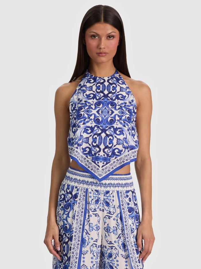 Frenchie Handkerchief Halter Top Solstice - Alice + Olivia
