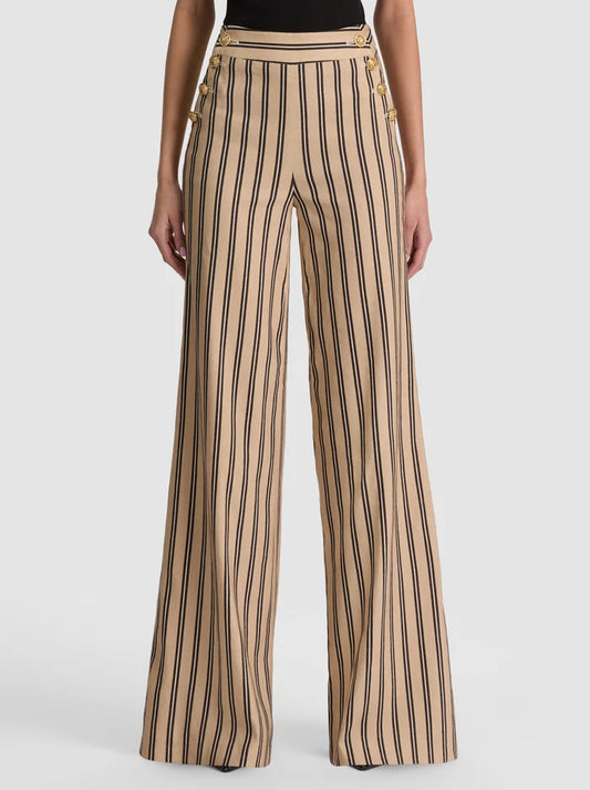 Narin Striped Linen Pant Beach Day Stripe - Alice + Olivia