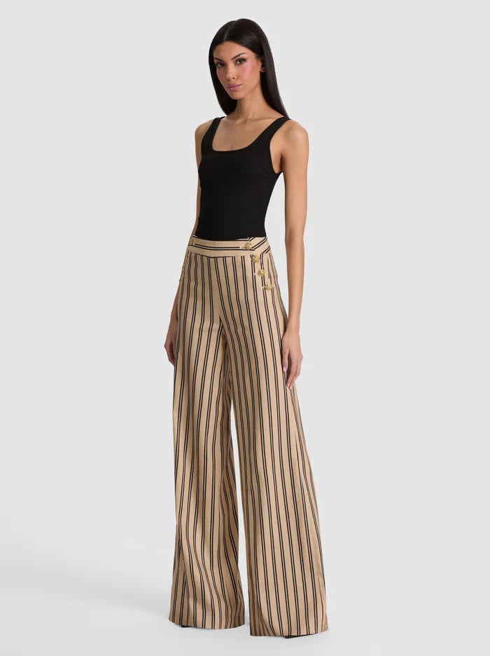Narin Striped Linen Pant Beach Day Stripe - Alice + Olivia