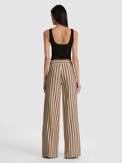 Narin Striped Linen Pant Beach Day Stripe - Alice + Olivia