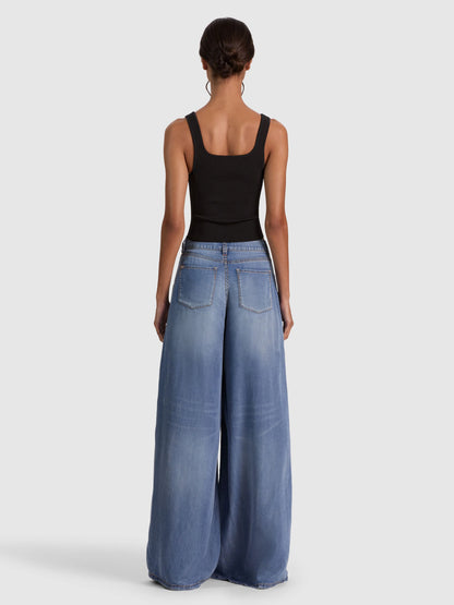 Devin Side Panel Tank Black - Alice + Olivia