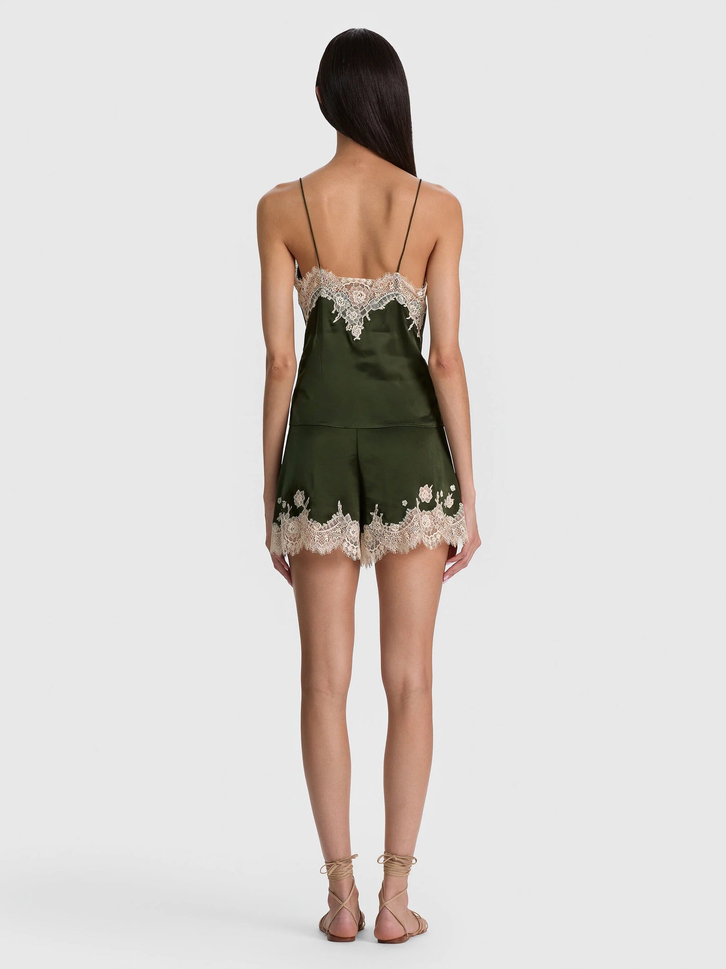 Julietta Lace Slip Top Dark Fern - Alice + Olivia