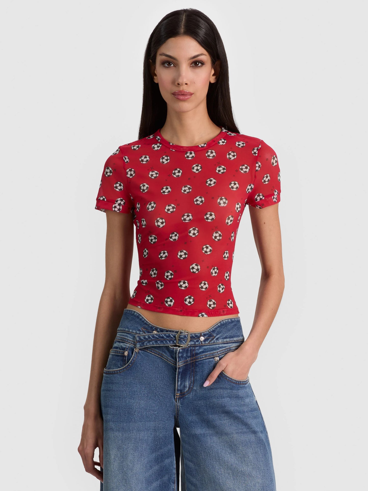 Tess Tee Go For Gold Hibiscus - Alice + Olivia