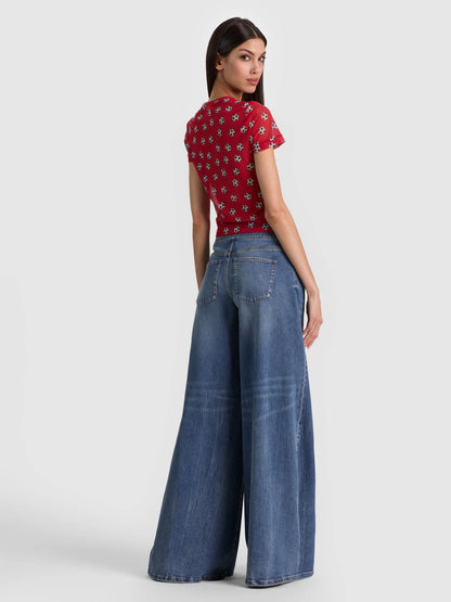 Tess Tee Go For Gold Hibiscus - Alice + Olivia