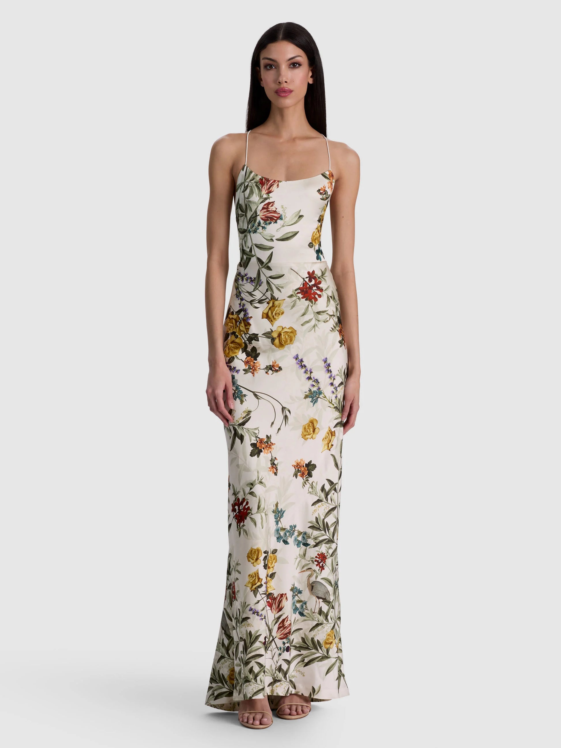 Alice + Olivia Montana Maxi Slip Dress | Desert Sprigs Vanilla | Multi | Woven
