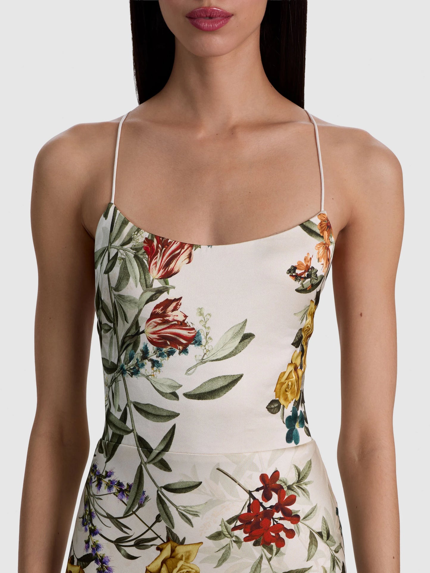 Montana Maxi Slip Dress Desert Sprigs Vanilla - Alice + Olivia