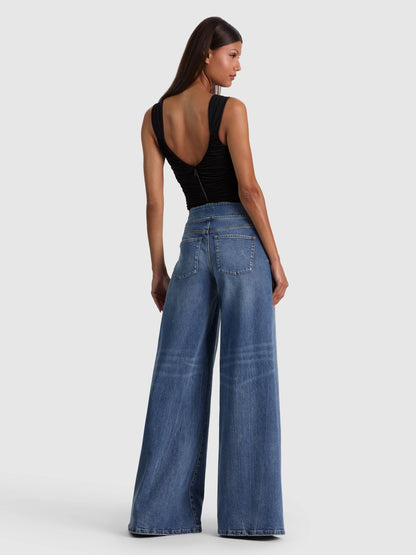 Renee Sheer Ruched Bodysuit Black - Alice + Olivia