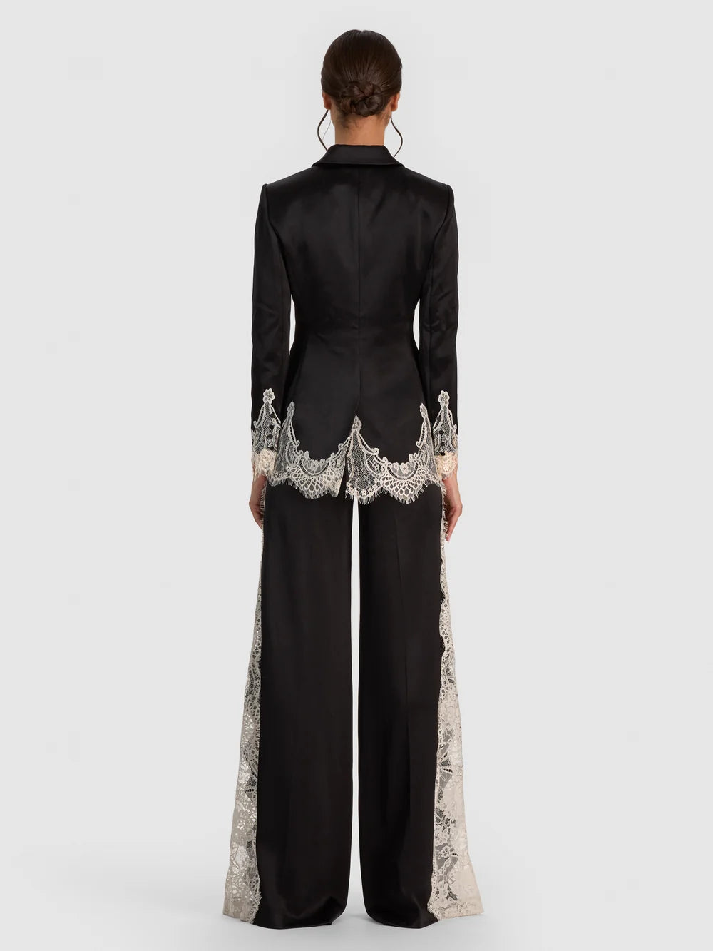 Breann Lace Fitted Blazer Black/Chino - Alice + Olivia