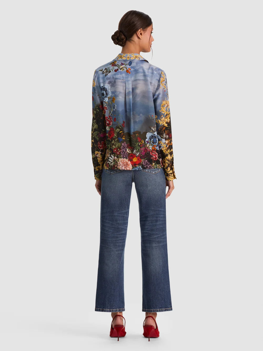 Willa Silk Blouse Alpine Dawn - Alice + Olivia