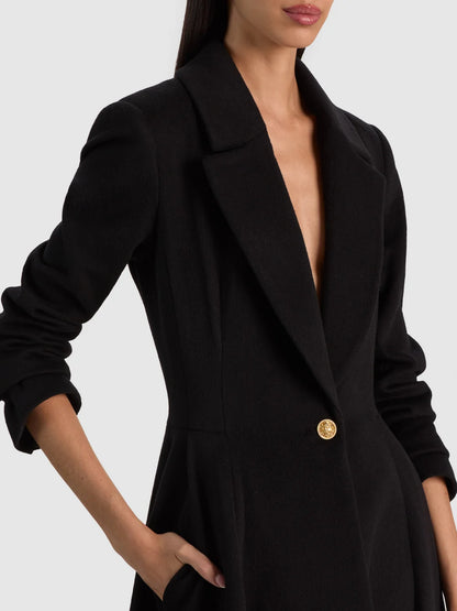 Cheshire Single Breasted Coat Black - Alice + Olivia