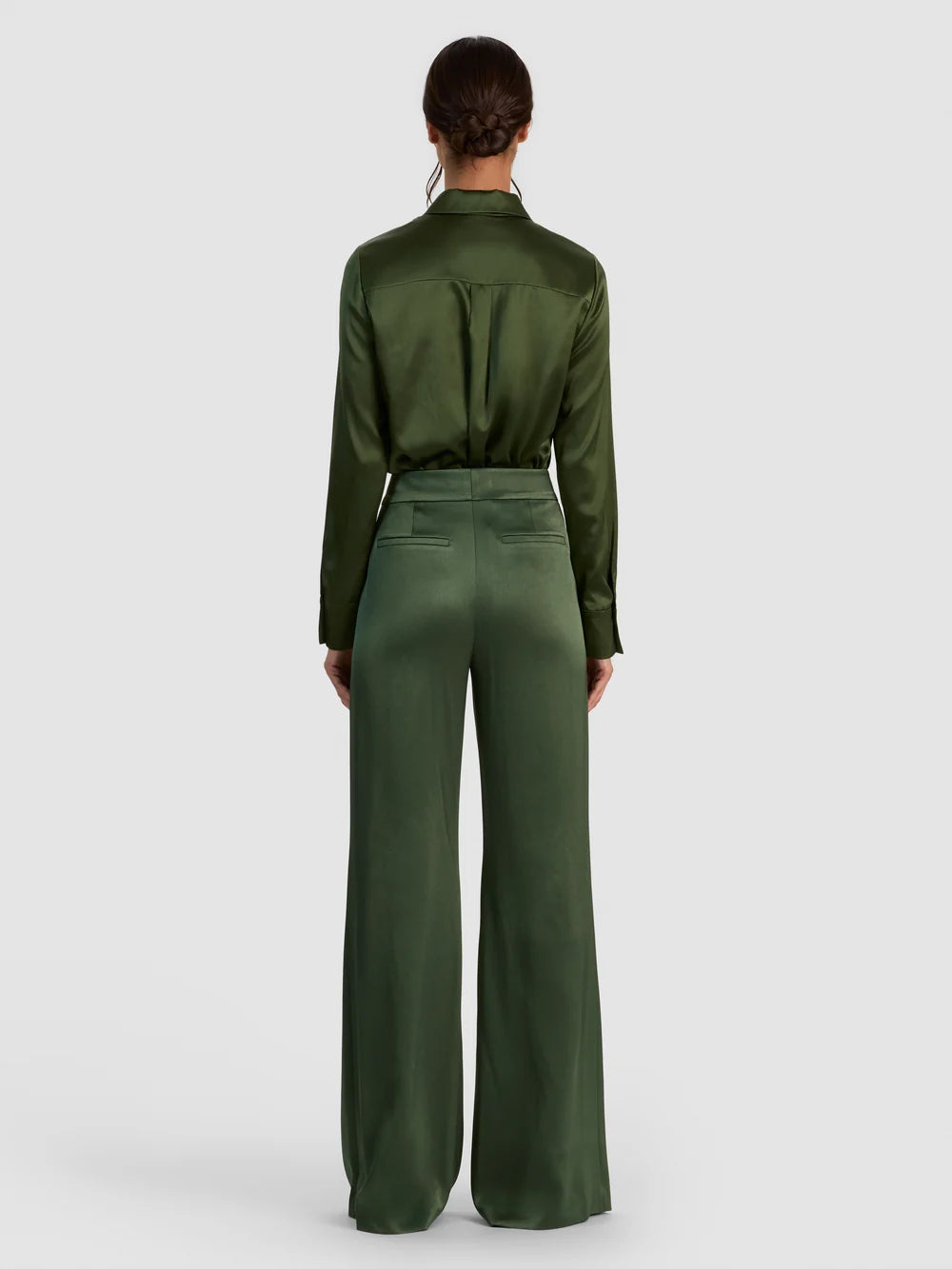Dylan Wide Leg Pant Dark Fern - Alice + Olivia