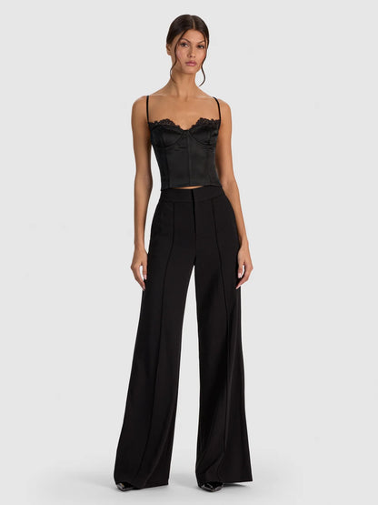 Nila Lace Corset Top Black - Alice + Olivia