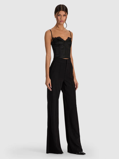 Nila Lace Corset Top Black - Alice + Olivia