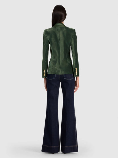 Sable Fitted Blazer Dark Fern - Alice + Olivia