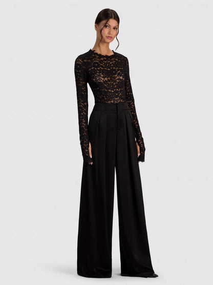 Taeyn Lace Bodysuit Black - Alice + Olivia