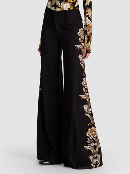 Olivia Flare Pant Noir Elegance Off White - Alice + Olivia