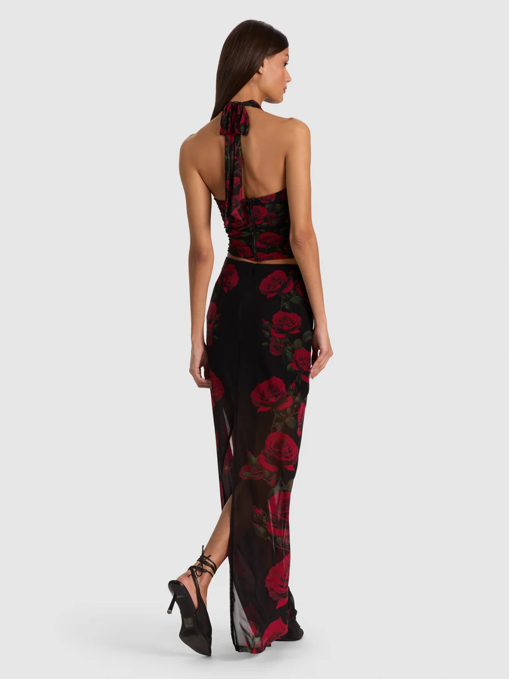 Romy Draped Top Rouge Romance Black - Alice + Olivia