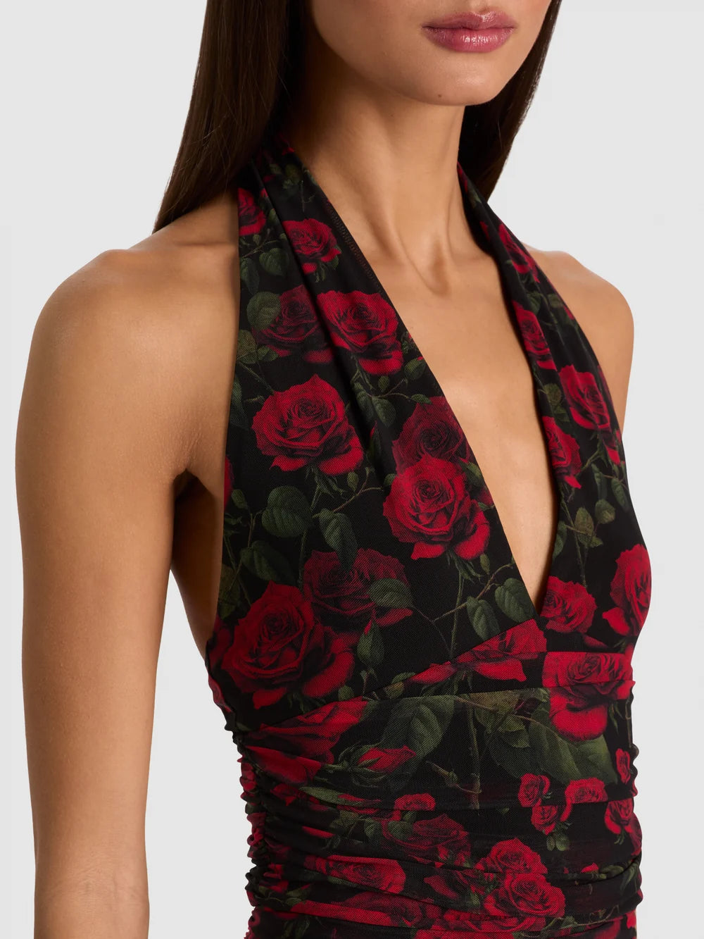 Romy Draped Top Rouge Romance Black - Alice + Olivia