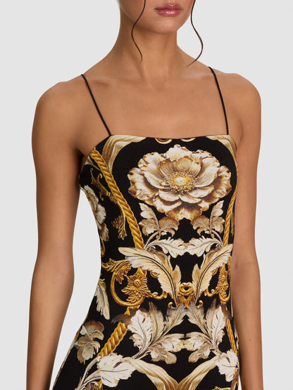 Augusta Maxi Dress Noir Elegance Off White - Alice + Olivia