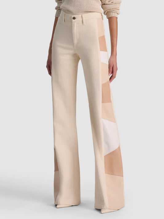 Beautiful Vegan Patchwork Jean Off White/Multi - Alice + Olivia