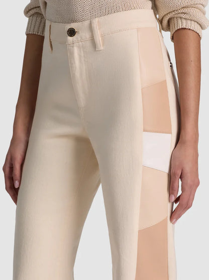 Beautiful Vegan Patchwork Jean Off White/Multi - Alice + Olivia