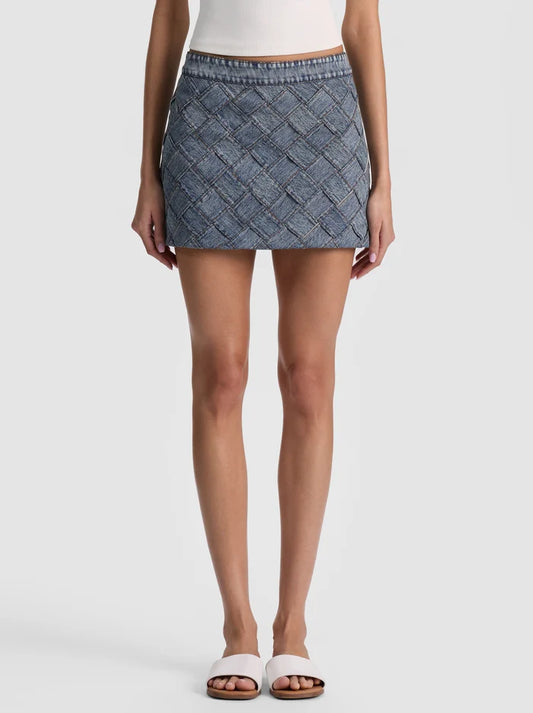 Rubi Mini Skirt Indigo - Alice + Olivia