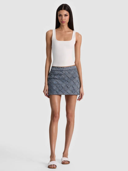 Rubi Mini Skirt Indigo - Alice + Olivia