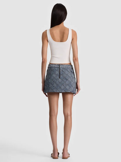 Rubi Mini Skirt Indigo - Alice + Olivia