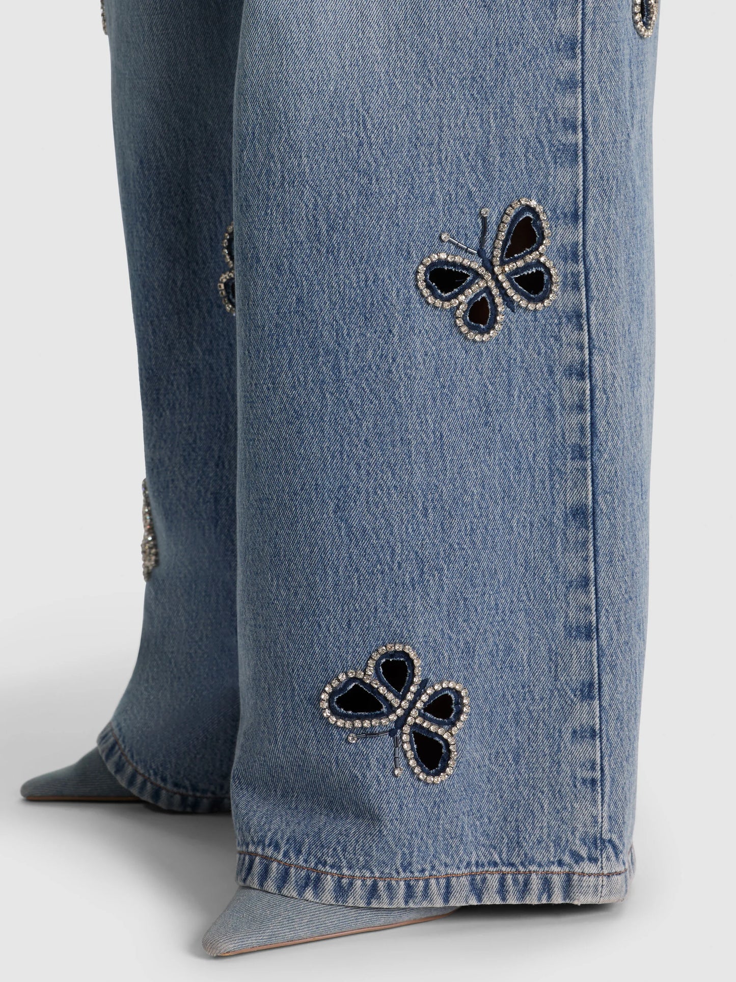 Amazing Embellished Cutout Jean Fiona Vintage Blue - Alice + Olivia