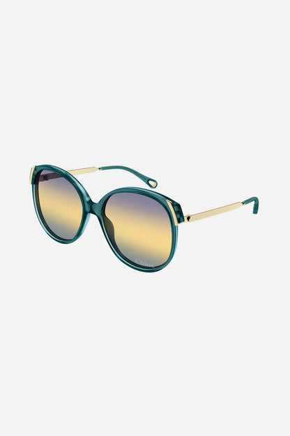 Round Sunglasses Green - Chloé