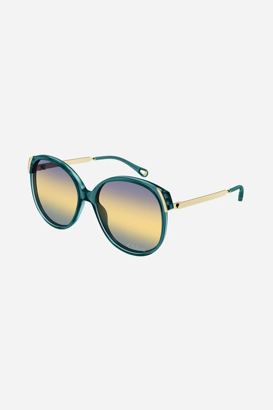 Round Sunglasses Green - Chloé