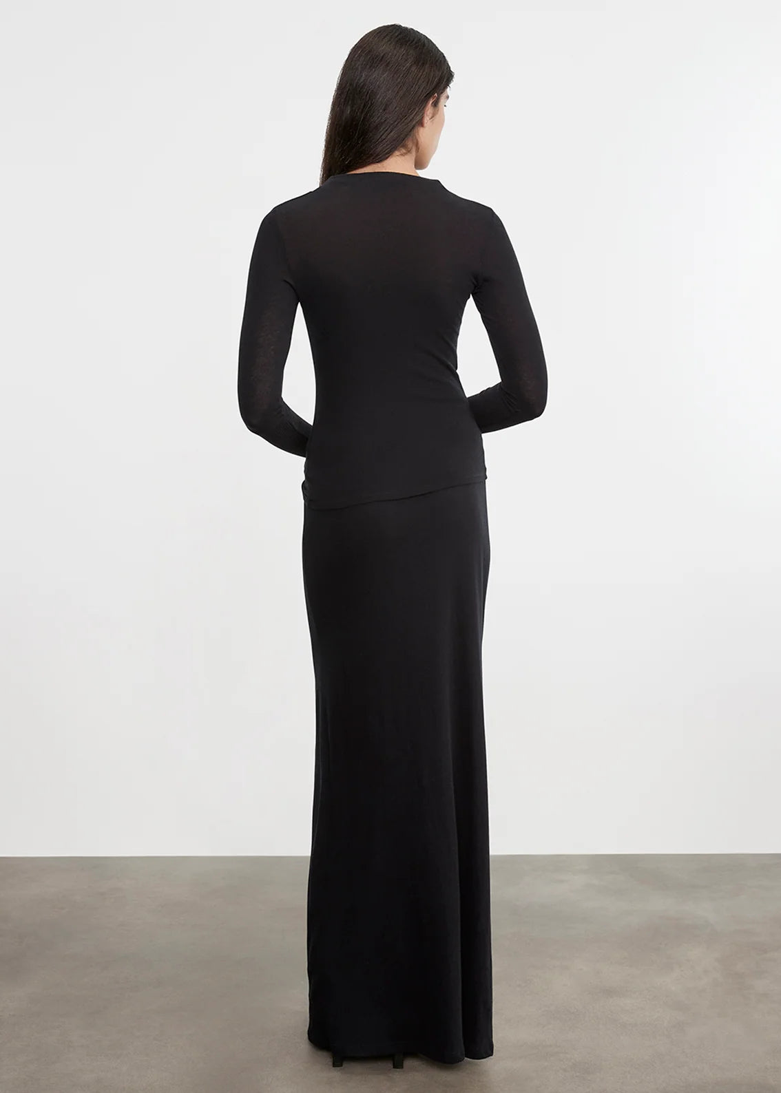 Fine Cashmere Jersey Twist Top Black - Enza Costa