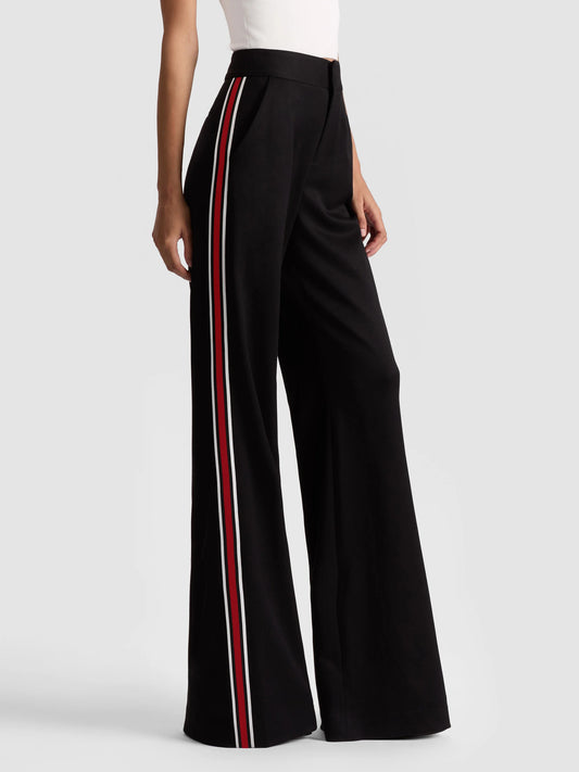 Dylan Pant With Side Stripe Black - Alice + Olivia