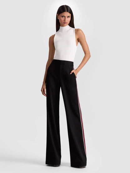Dylan Pant With Side Stripe Black - Alice + Olivia