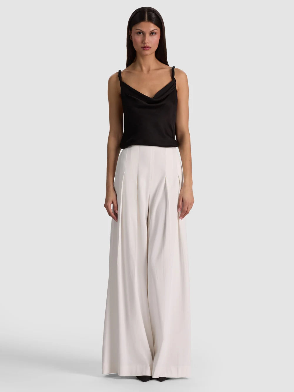 Monique Twist Strap Tank Black - Alice + Olivia