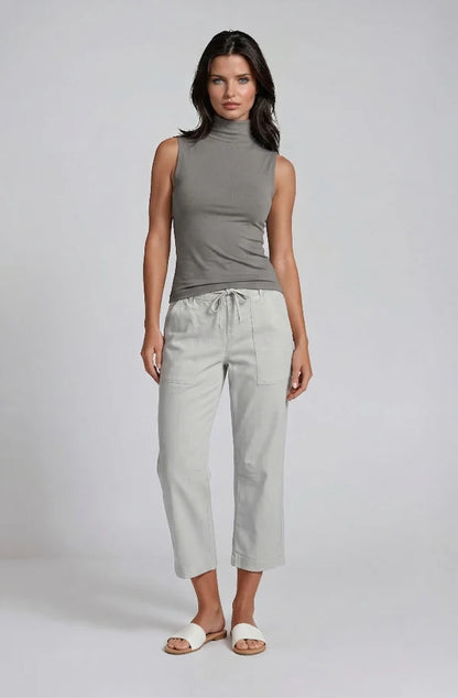 Clark Stretch Linen Lyocell Barrel-Leg Pant Pale Chambray - Marrakech