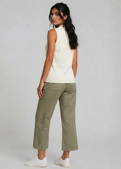 Clark Stretch Linen Lyocell Barrel-Leg Pant Vetiver - Marrakech