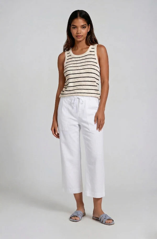 Clark Stretch Linen Lyocell Barrel-Leg Pant White - Marrakech