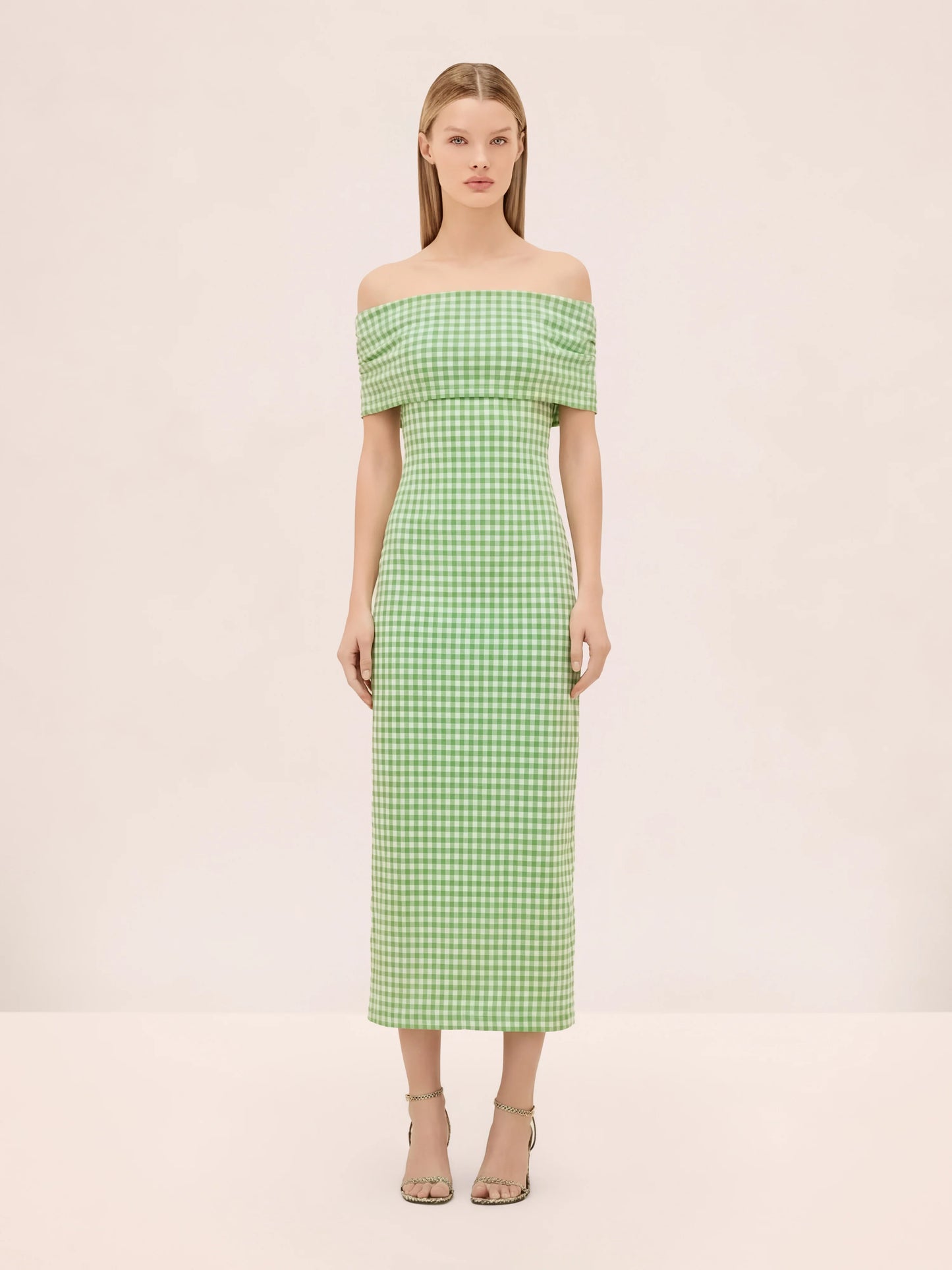 Costella Dress Green Gingham - Alexis