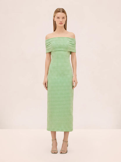 Costella Dress Green Gingham - Alexis