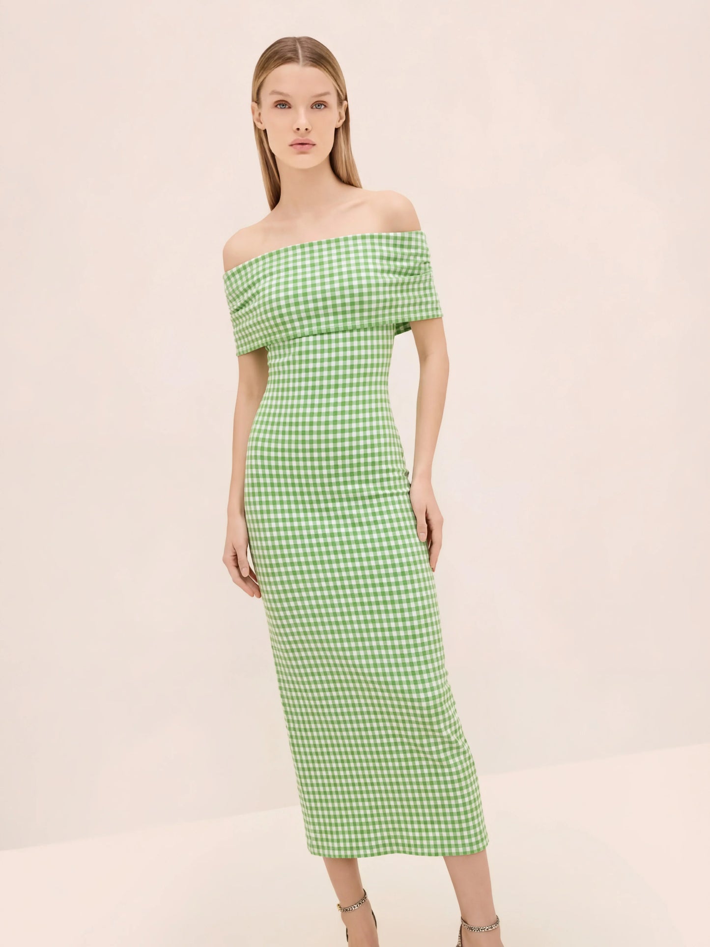 Costella Dress Green Gingham - Alexis