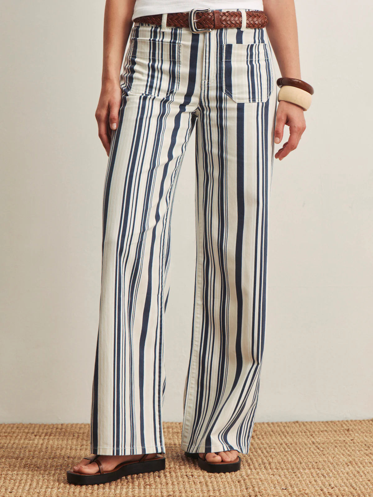 Marine Full Length Jean Sail Stripe - Sanctuary