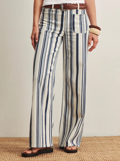 Marine Full Length Jean Sail Stripe - Sanctuary