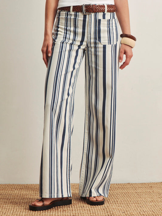 Marine Full Length Jean Sail Stripe - Sanctuary