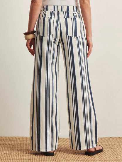 Marine Full Length Jean Sail Stripe - Sanctuary