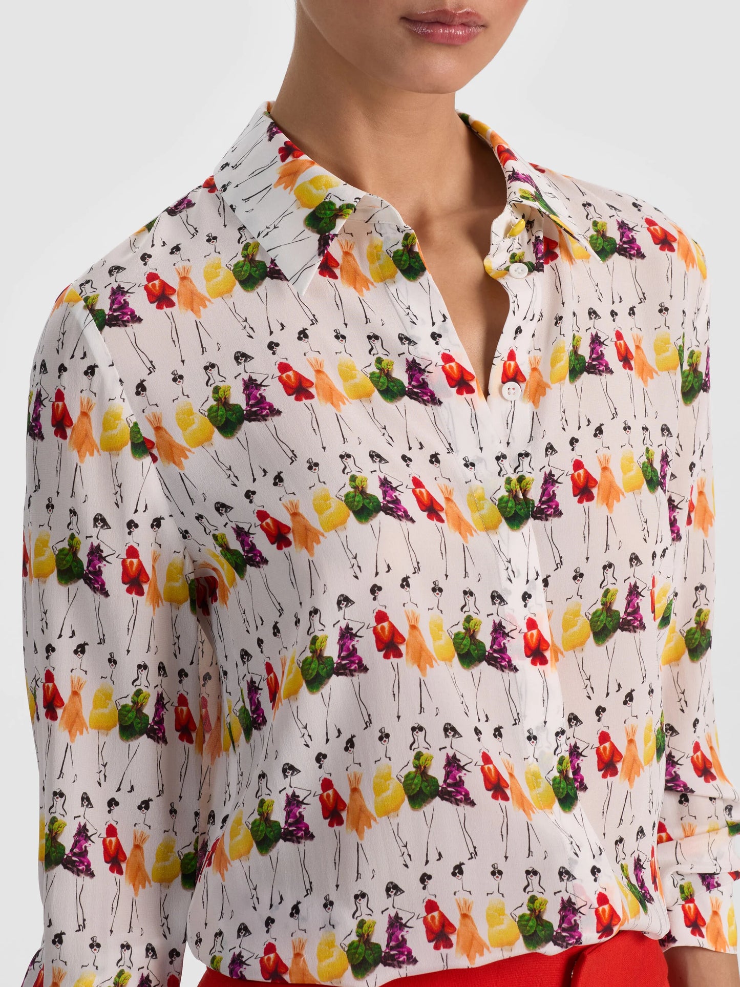 A+O X Gretchen Roehrs Willa Silk Blouse Womens Day - Alice + Olivia