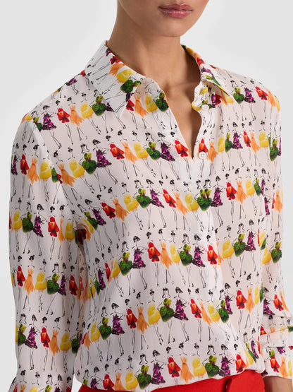 A+O X Gretchen Roehrs Willa Silk Blouse Womens Day - Alice + Olivia