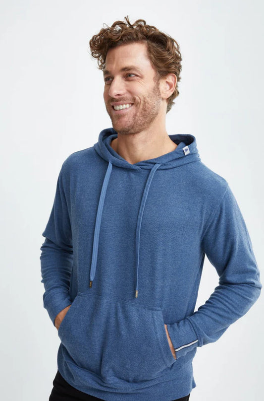 Jersey Fleece Knit Hoodie Denim Blue - Stone Rose