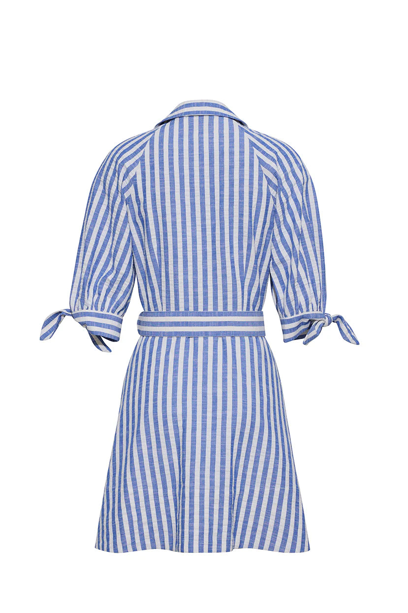 Caro Mini Dress Seersucker Blue - Cara Cara